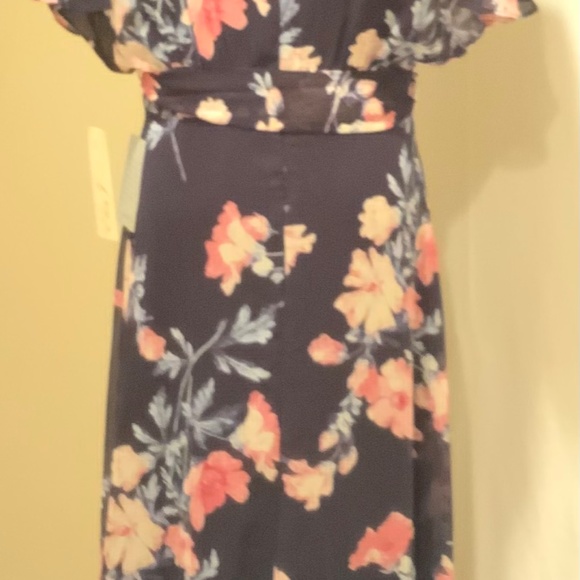 Eliza J Navy Floral High-Low Wrap Dress Size 10 - Picture 10 of 10